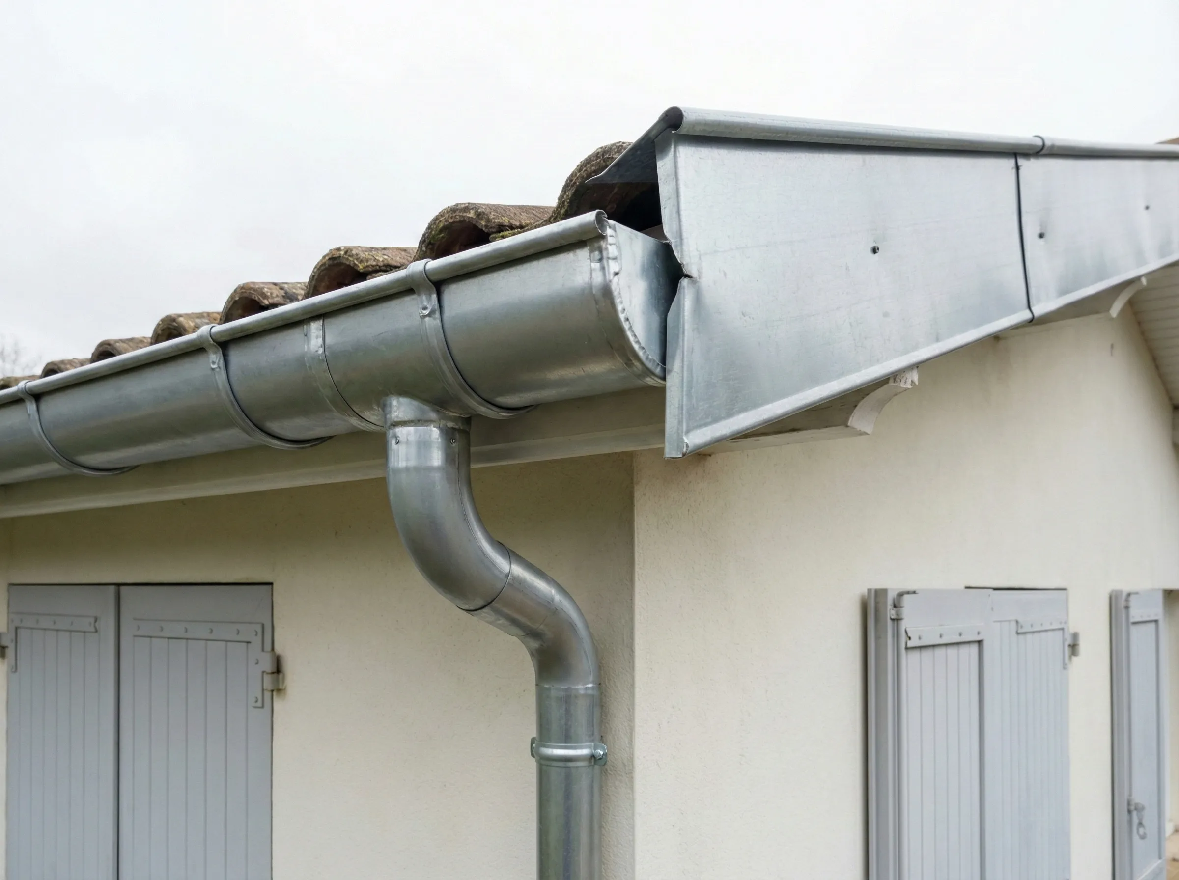 Gouttière zinc neuve posée avec soudures étanches à Pessac